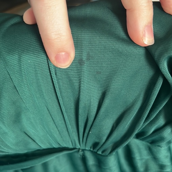 David’s Bridal Hunter Green Flutter Sleeve Bridesmaids Dress - Picture 9 of 10